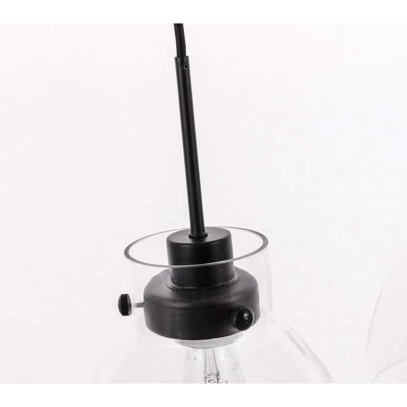 Ingrid 11-Inch Clear 1-Light Pendant - Black