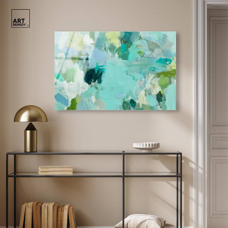 Alista Green Blues Acrylic by Art Remedy, Ready to Hang