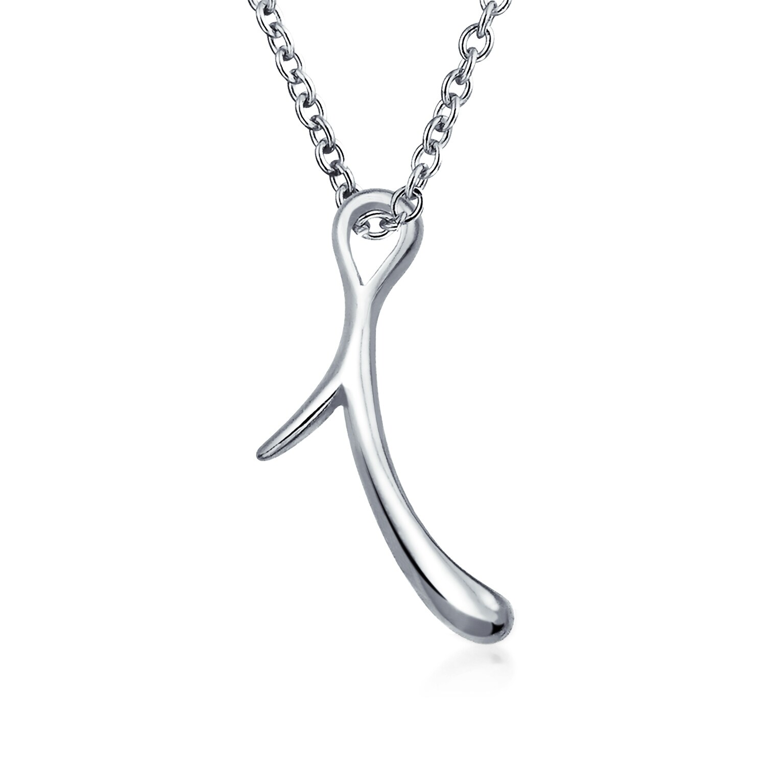Shop Bling Jewelry Sterling Silver Letter I Script Initial Pendant Necklace 18 Inches Overstock 17983882