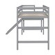 preview thumbnail 5 of 16, Kids Furniture Twin Size Loft Bed Platform Kids Bed with Ladder and Space Storage, Grey