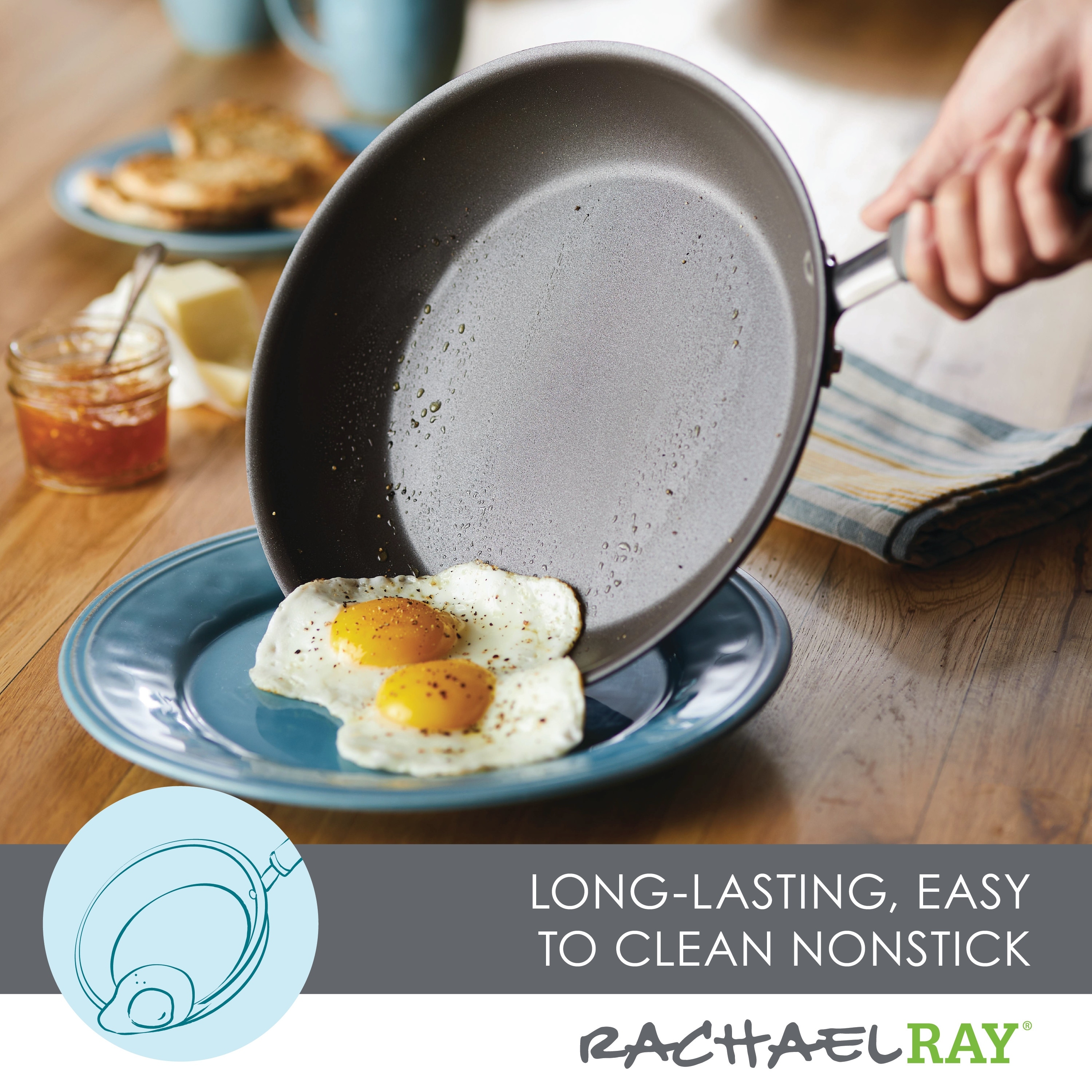 Rachael Ray Classic Brights 10-Piece Porcelain Enamel Nonstick