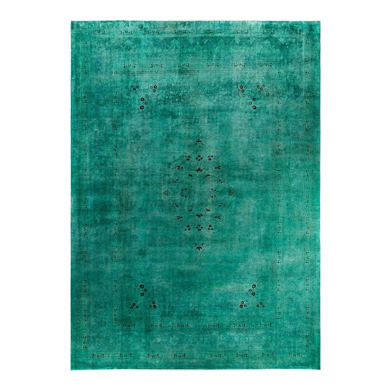 Contemporary Overdyed Wool Hand Knotted Area Rug - 10' 5" x 14' 8"