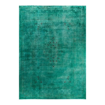 Contemporary Overdyed Wool Hand Knotted Area Rug - 10' 5" x 14' 8"