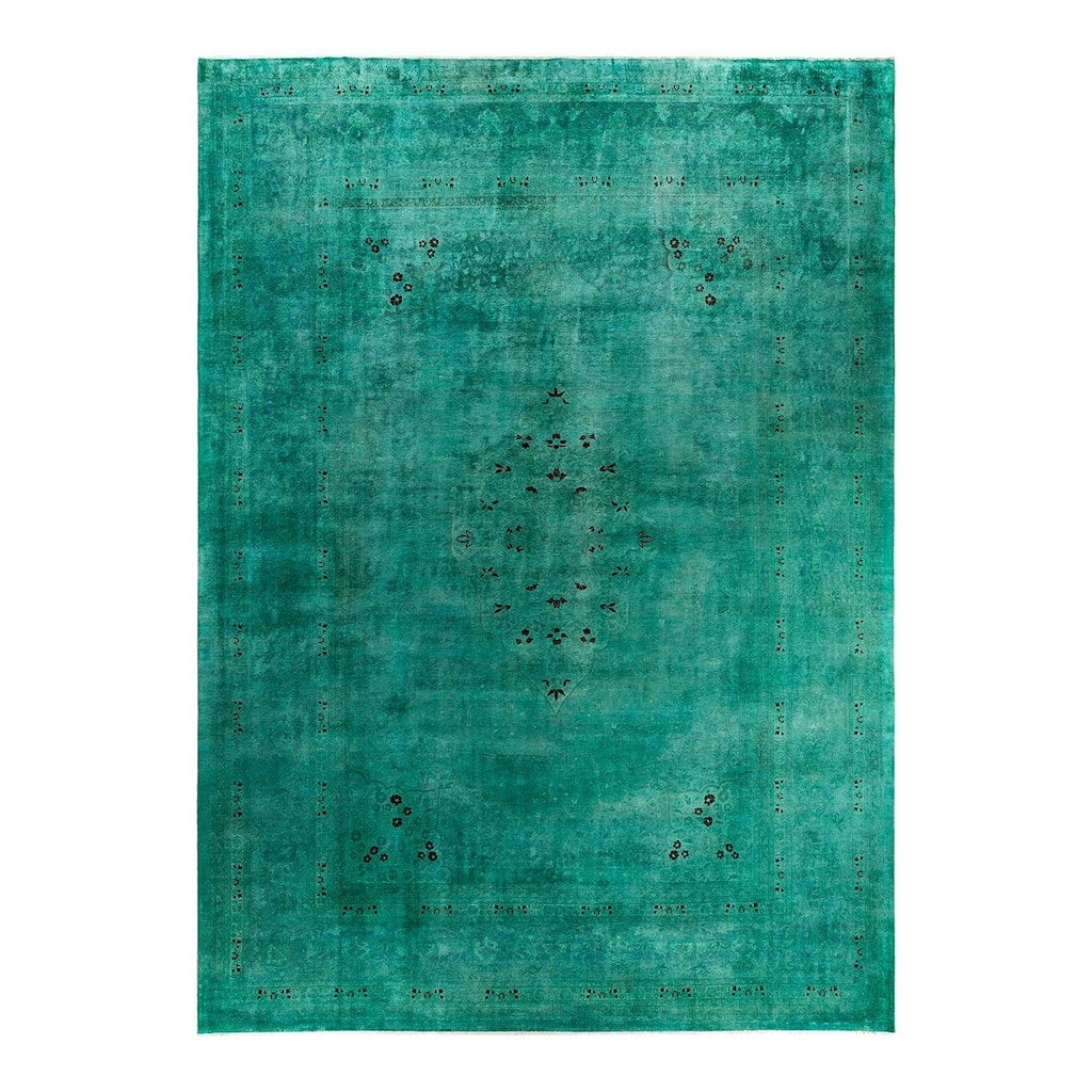 Contemporary Overdyed Wool Hand Knotted Area Rug - 10' 5" x 14' 8"