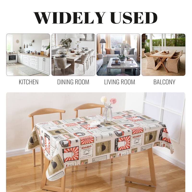 2025 Best Choice Retro Cofee Print tablecloth Great Flannel
