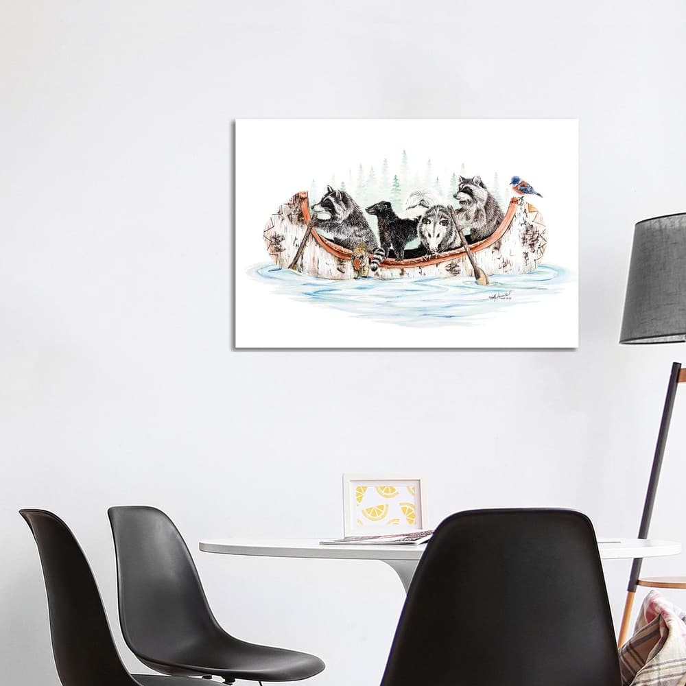 iCanvas "Critter Canoe" by Holly Simental Canvas Print