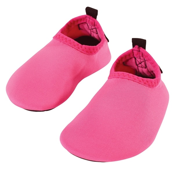 slide 1 of 1, Hudson Baby Infant and Toddler Water Shoes for Sports, Yoga, Beach and Outdoors, Solid Hot Pink 0-6M/1-2 Infant - Baby and Toddler Solid Hot Pink