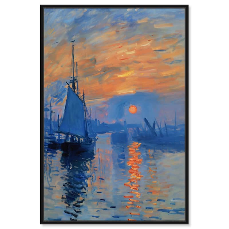 Art Remedy Till Dusk Framed Sailing 1 Piece Canvas Wall Art - 11 x 16 - Black