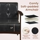 preview thumbnail 10 of 16, Costway Accent Chair with Armrest & Rubber Wood Frame Button Tufted - See Details