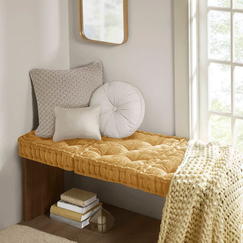 Intelligent Designs Charvi Poly Chenille Square Floor Pillow Cushion