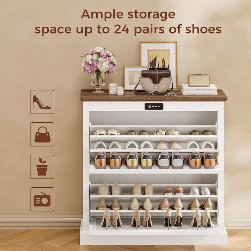 Shoe Storage Cabinet with Large Flip Drawers Shoe Rack Cabinet