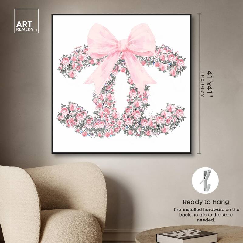 Makes Me Wonder Pink Bow Canvas by Art Remedy