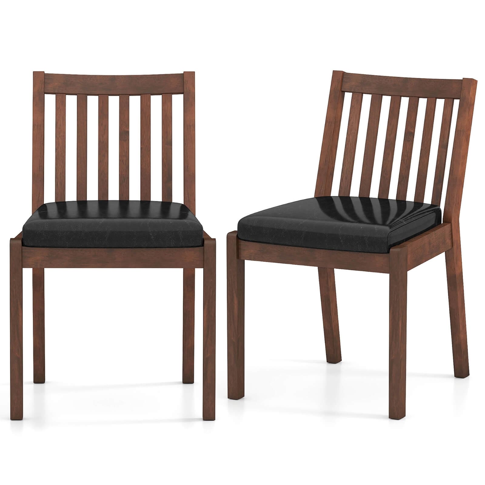Costway Dining Chair Set of 2/4 PU Leather Upholstered Kitchen Armless - See Details