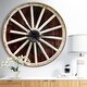preview thumbnail 1 of 7, Designart 'Country Wagon Wheel on Wooden Wall Clock' Oversized Farmhouse Wall CLock