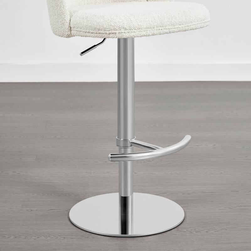 Spruce & Spring Joseph Modern Adjustable Swivel Counter Bar Stools with Back and Arched Footrest