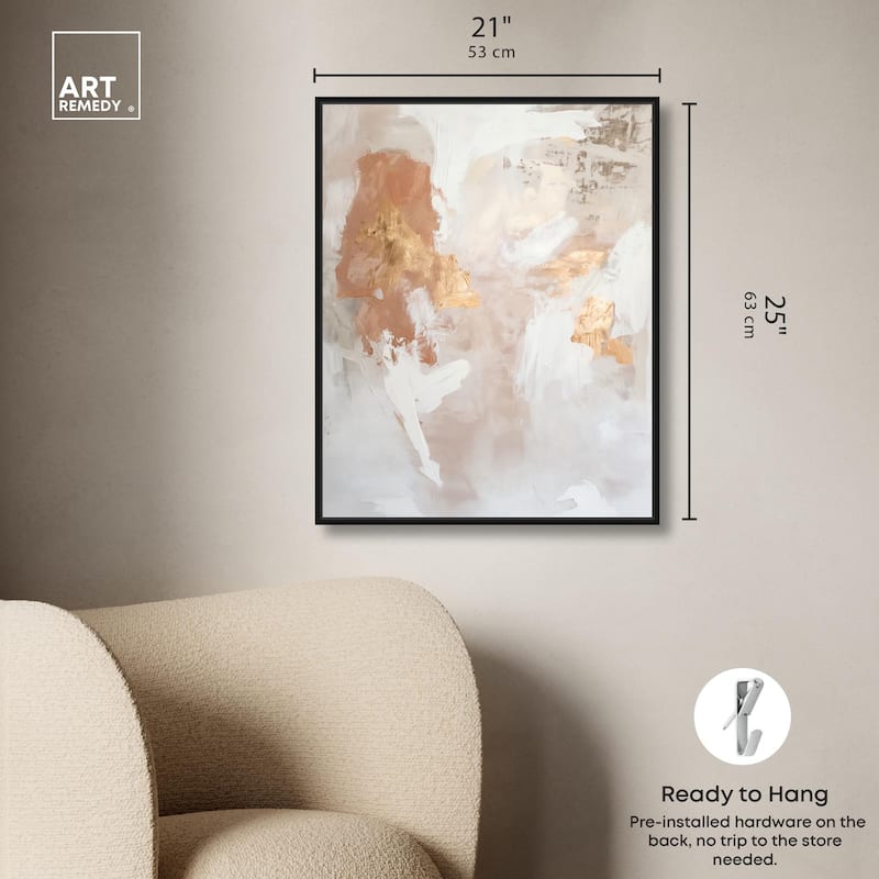 Gold-Trimmed Rose Quartz II Canvas by Art Remedy