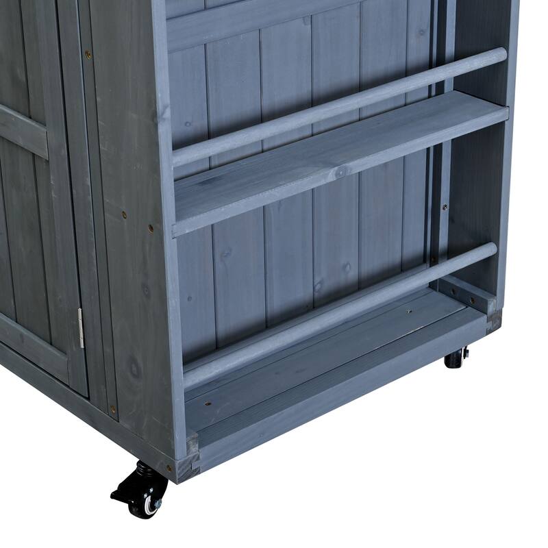 Extendable 41.9" Outdoor Kitchen Island with Stainless Steel Top and Side Spice Rack, Kitchen Cart with Drawers, Storage Cabinet