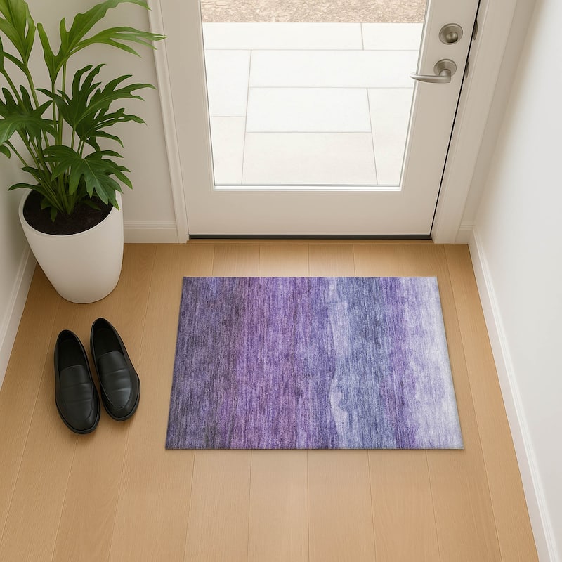 Premium Washable Super Soft Modern Ombre Mayfield Rug - Purple - 1'8" x 2'6"
