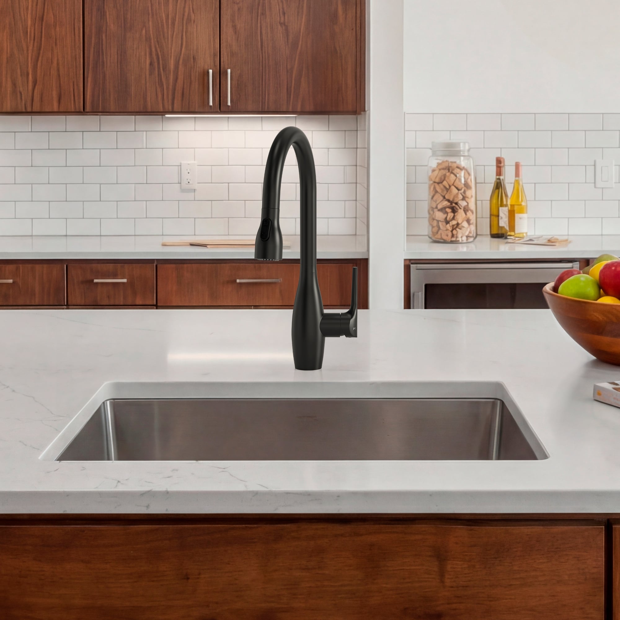 Dual Function Single Handle Pull Down Kitchen Faucet