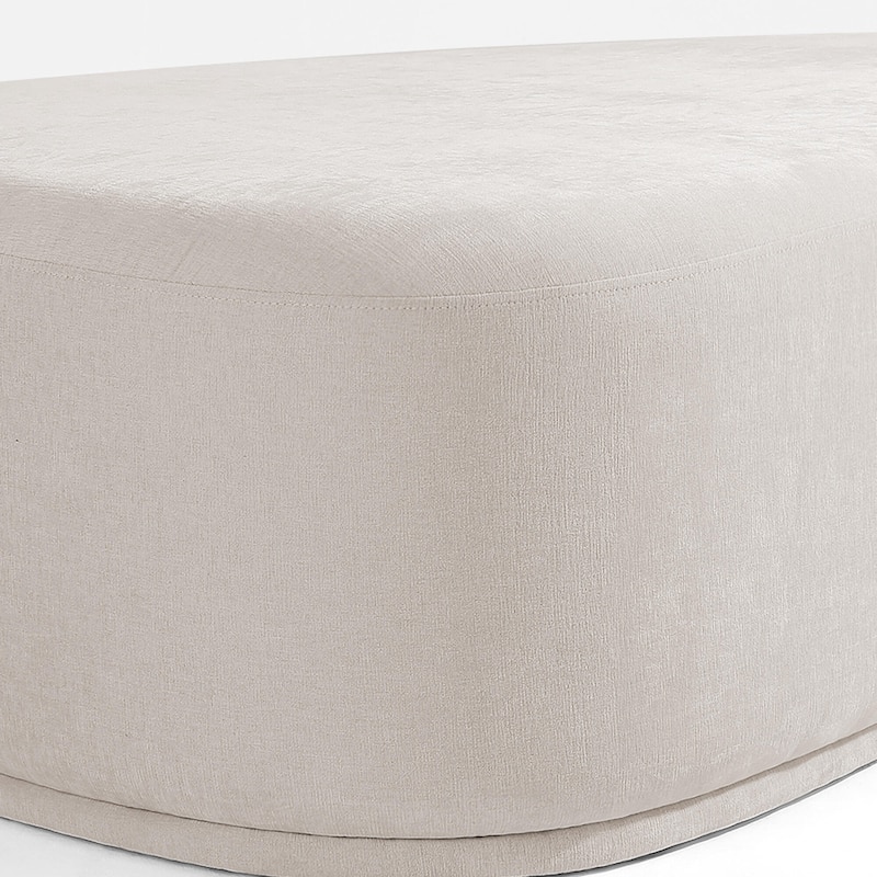 Bonnie 26"/43" W Chenille Small/ Oversized Triangular Cheese Ottoman