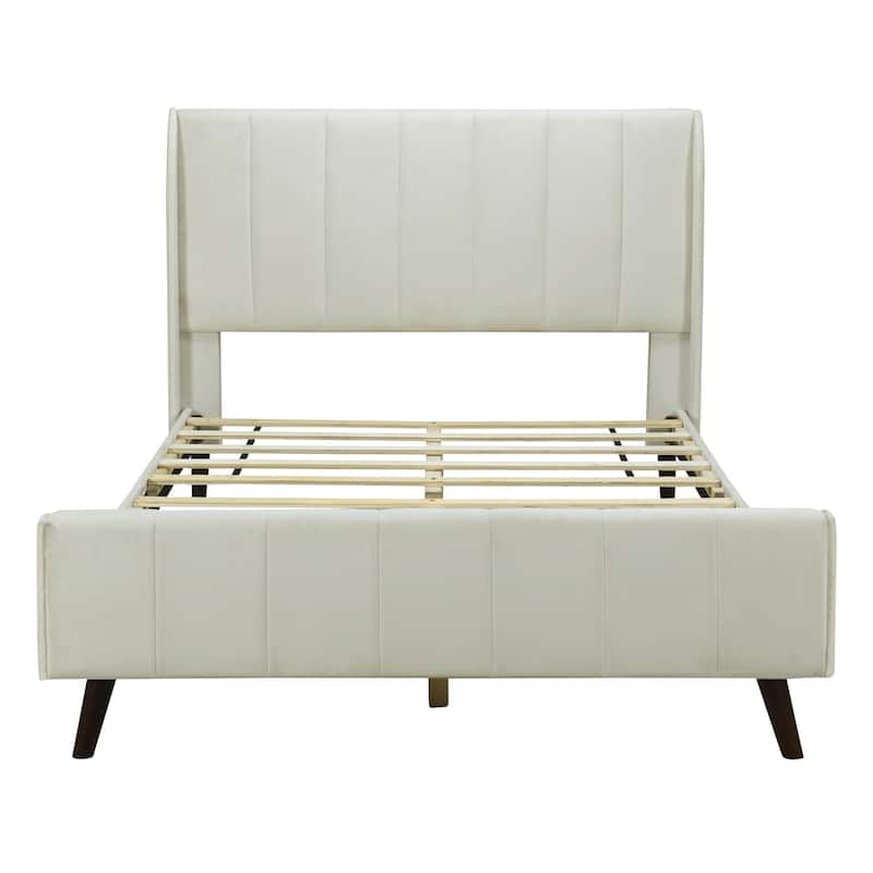 Full Size Upholstered Platform bed - Beige