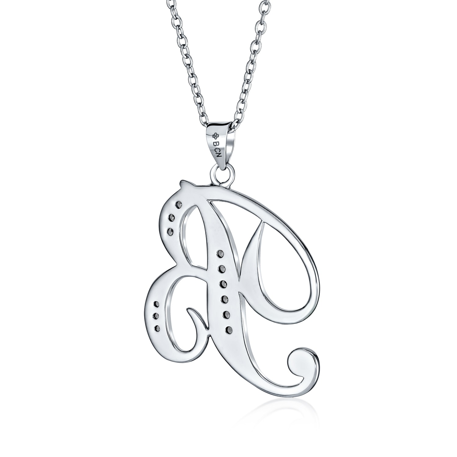 Sterling Silver CZ Initial B Pendant Sterling Silver CZ Initial B Pendant
