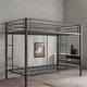 preview thumbnail 1 of 4, Metal Heavy Duty Twin Bunk Bed with Slatted Support Black Black