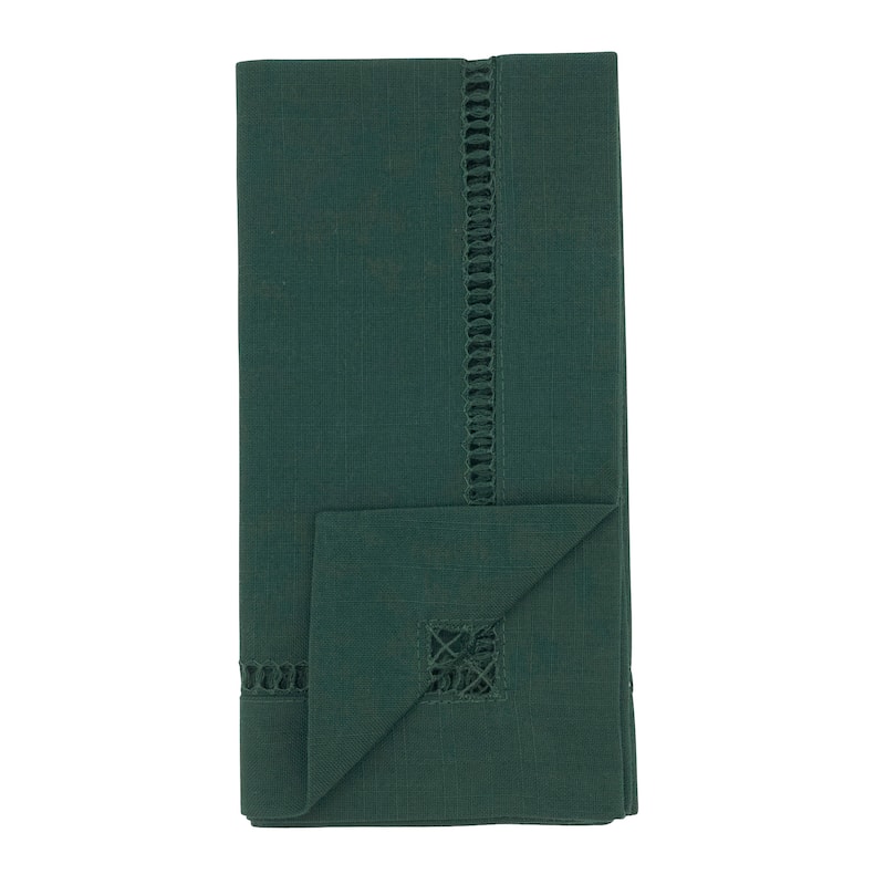 Decorative Napkins (Set of 12) - Stitched Border Detail for Dining and Entertaining