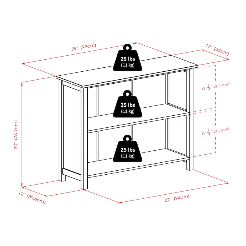 Verona 7-Pc Storage Shelf with 6 Foldable Fabric Baskets, Walnut and Black - 39" x 13" x 30"