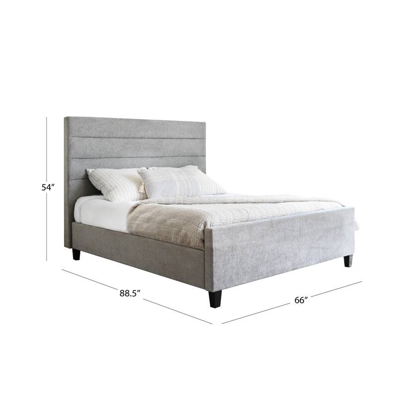 Abbyson Seneca Grey Upholstered Bed