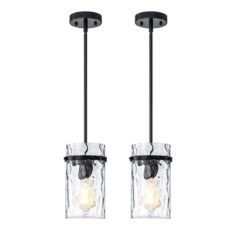 Starsky Modern Clear Hammered Glass Kitchen Island Pendant Light