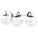 preview thumbnail 29 of 57, Carbon Loft Barton Clear Glass and Steel 3-light Bath Vanity