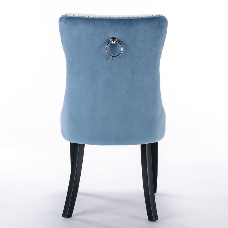 Set of 2 Modern High-End Tufted Solid Wood Upholstered Dining Chair with Nailhead Trim
