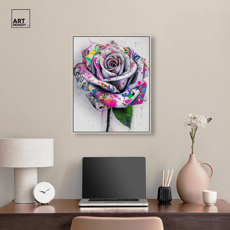 Graffiti Rose Canvas by Art Remedy