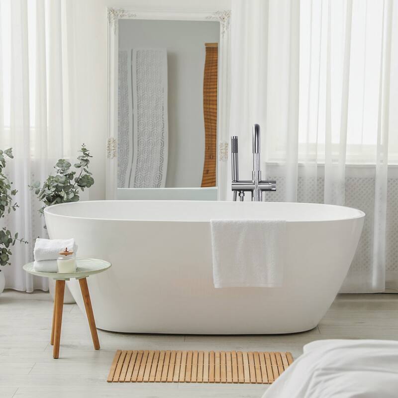 WOWOW Floor Mount Single-Handle Freestanding Tub Faucet