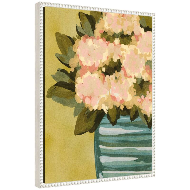 Kate and Laurel Sylvie Blush Blossoms Framed Canvas by Nikita Jariwala - White