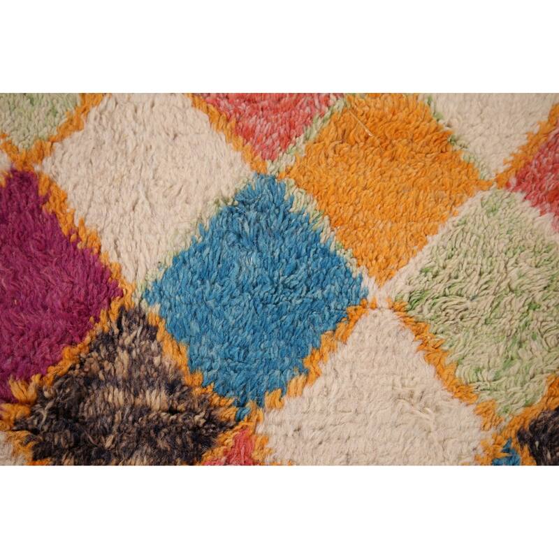Trellis Geometric Moroccan Oriental Area Rug Hand-Knotted Wool Carpet - 8'11" x 12'10"
