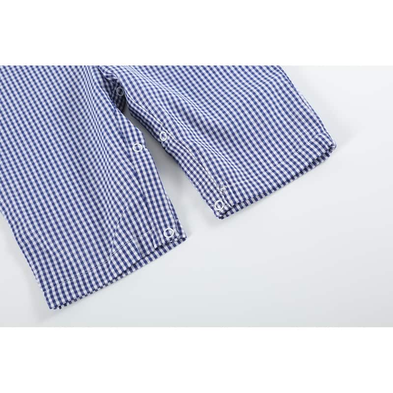Blue Gingham 123 ABC School Smocked Overalls