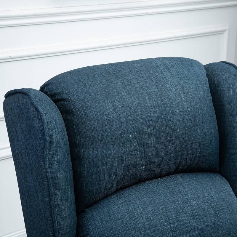 Linen Upholstered Recliner Sofa with Heat & Dual Massage Motors, Manual Reclining & Remote Control