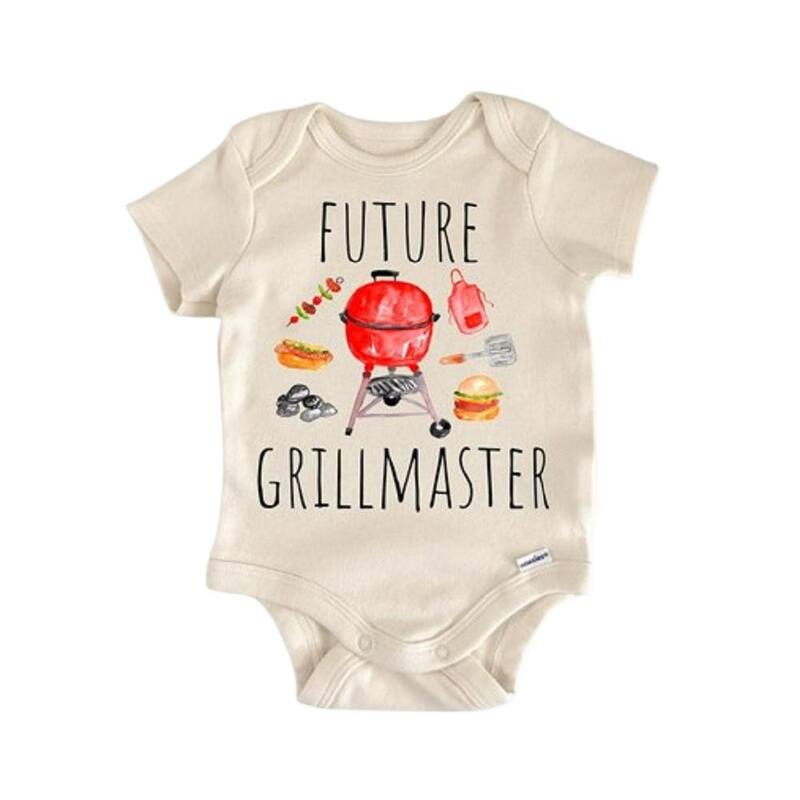 Bbq Barbeque Grill Master Steak - Baby Boy Girl Clothes Infant Bodysuit Funny Cute - Blue - 0-3M