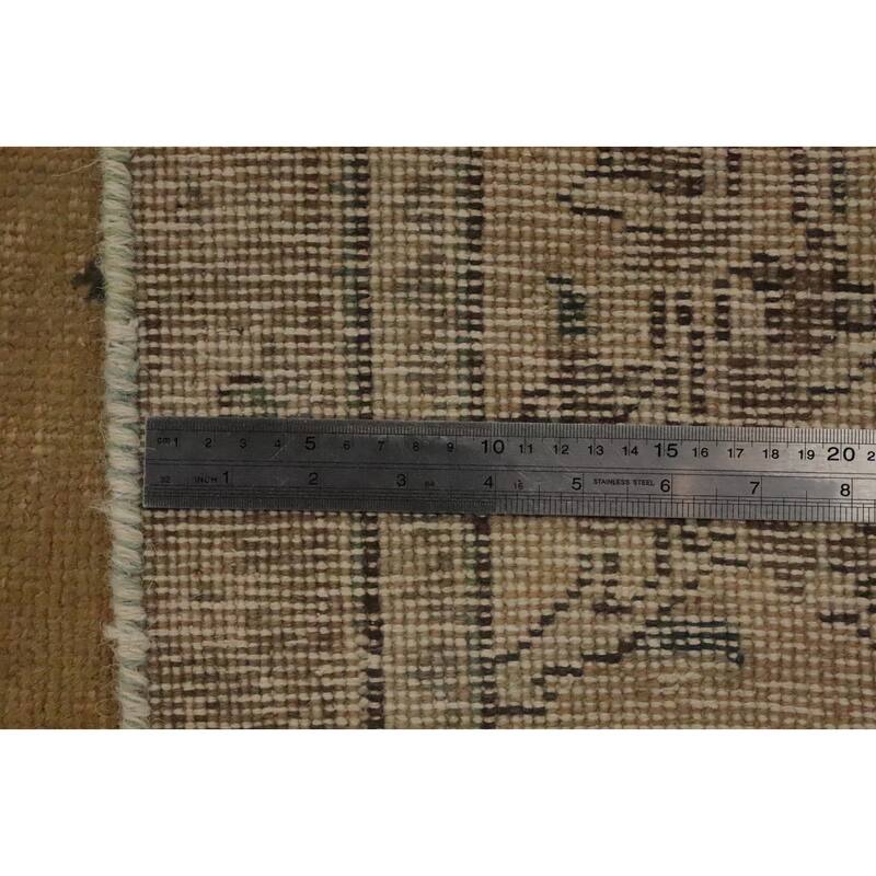 Hand Knotted Oriental 100% Wool Carpet Traditional Floral Yellow & Gold Tabriz Area Rug - 12' 10'' X 9' 10''