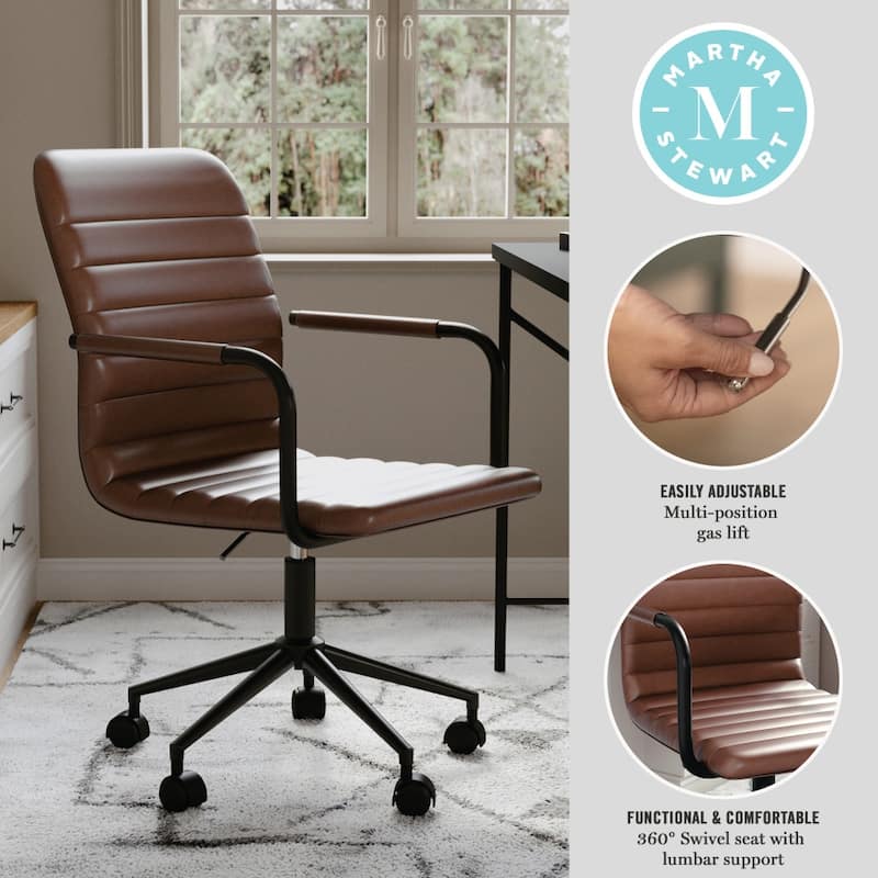Martha Stewart Upholstered Swivel Office Chair