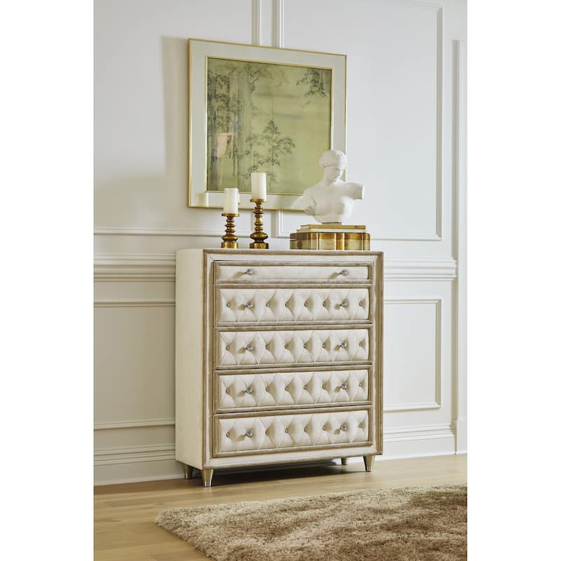 Antonella Modern Classic 5-drawer Upholstered Bedroom Chest
