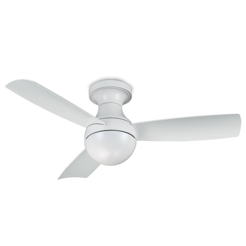 Orb 3-Blade 54in Smart Compatible Flush Mount Ceiling Fan in Matte White with Remote Control