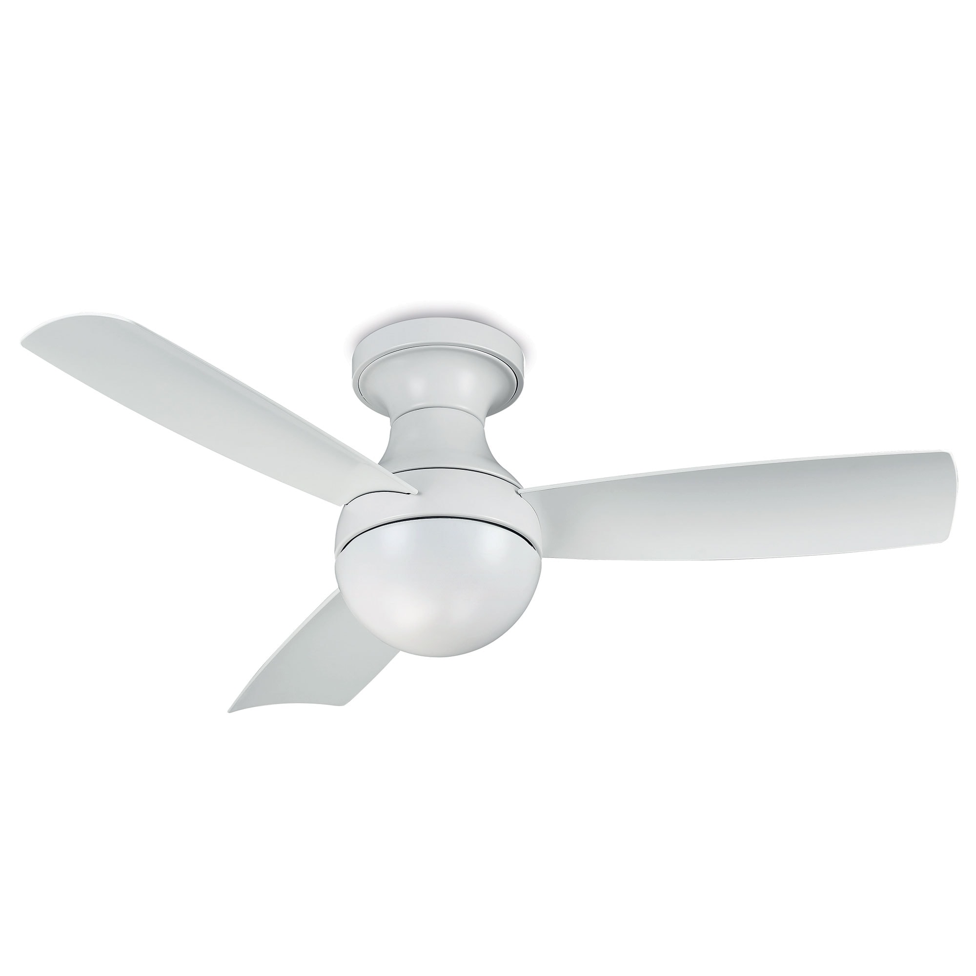 Orb 3-Blade 54in Smart Compatible Flush Mount Ceiling Fan in Matte White with Remote Control