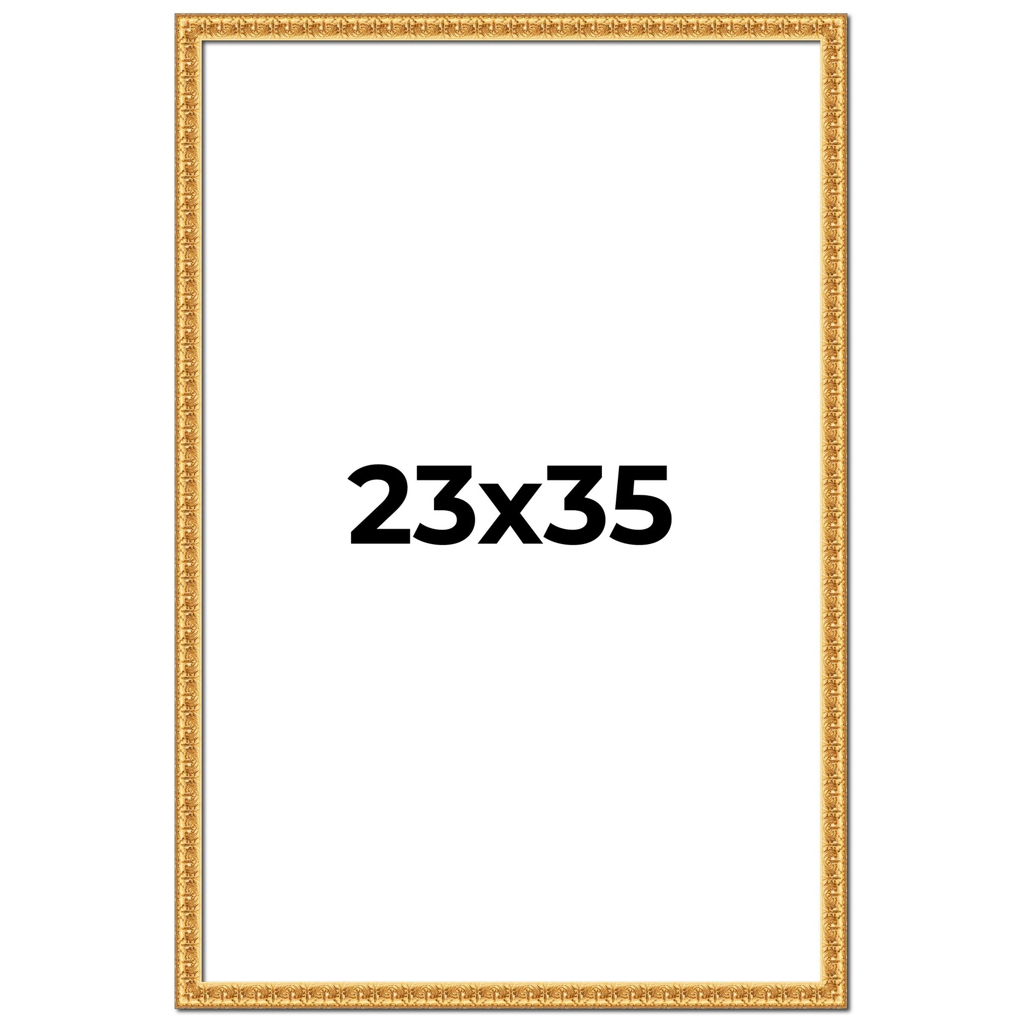 23x35 Frame Gold Real Wood Picture Frame Width 1 inches | Interior