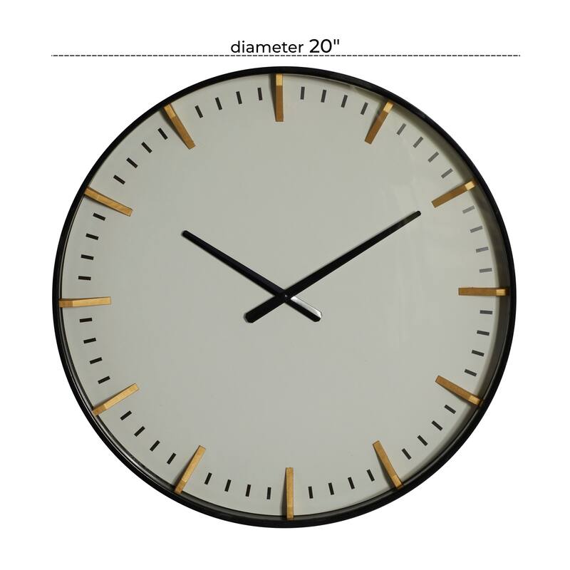 Dark Blue Glass Contemporary Wall Clock 20 x 20 x 3 - 20 x 3 x 20