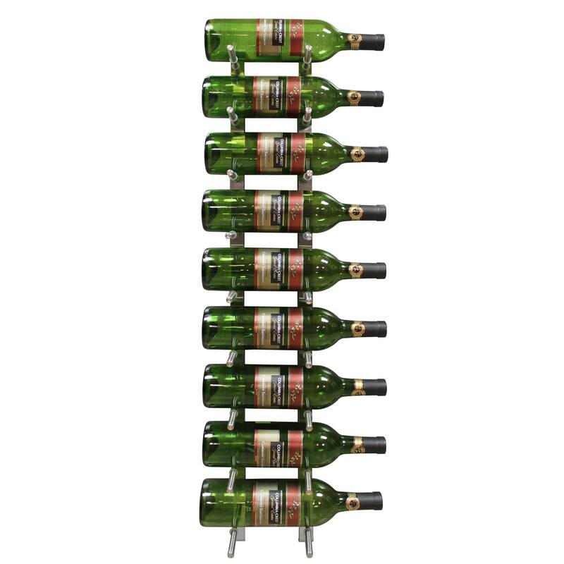 Peg Wine Rack 9 Bottle Modern Peg Wine Rack, Stainless - Overstock - 36342767