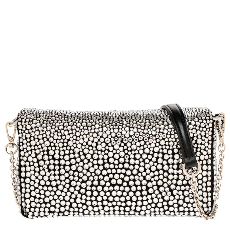 Miu Miu Crystal Embellished Satin Mini Shoulder Bag