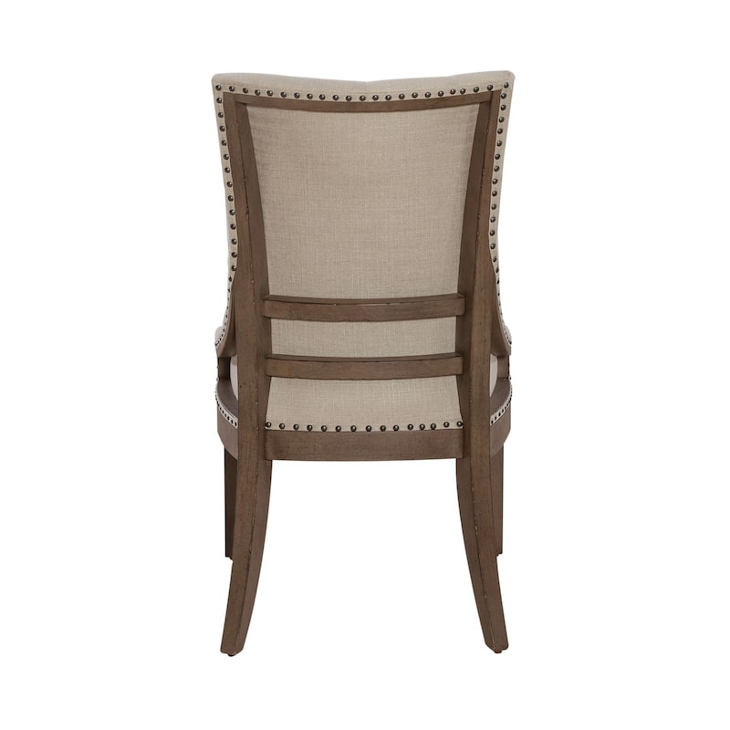Americana Farmhouse Upholstered Shelter Side Chair (Set of 2)